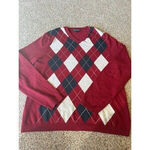 Banana republic Argyle sweater, cashmere blend, maroon men’s size medium